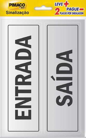 Placa Para Sinalizacão Entrada e Saída 6.5x20cm Pimaco Menor preço em Placa Para Sinalizacão Entrada e Saída 6.5x20cm Pimaco
