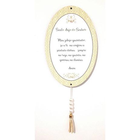 Placa Quadro Decorativo Oração Santo Anjo Senhor com Pérolas Com Cordão Com Contas e Ponteira - Joy Menor preço em Placa Quadro Decorativo Oração Santo Anjo Senhor com Pérolas Com Cordão Com Contas e Ponteira - Joy