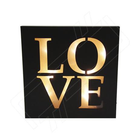 Placa quadro iluminado love amor decorativo luxo em mdf iluminação led 34cm - Gimp Menor preço em Placa quadro iluminado love amor decorativo luxo em mdf iluminação led 34cm - Gimp