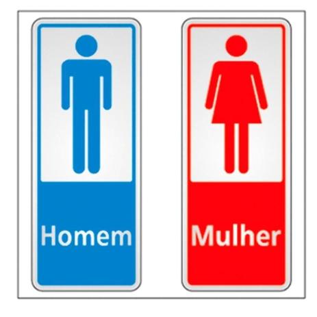 Placa sinalizadora em alumínio ”homem x mulher” - Sinalize Menor preço em Placa sinalizadora em alumínio ”homem x mulher” - Sinalize