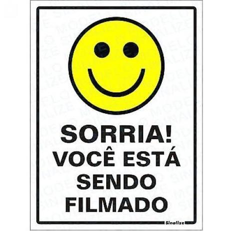 Menor preço em Placa sinalizadora em poliestireno ”sorria você está sendo filmado” - Sinalize