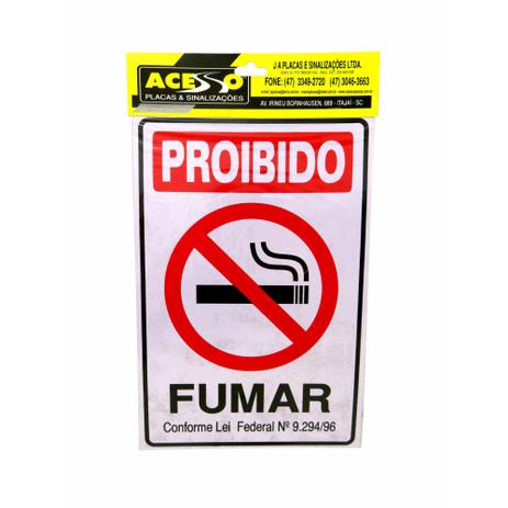 Placa Sinalizadora Para Comércio Proibido Fumar 30Cm - Acesso Menor preço em Placa Sinalizadora Para Comércio Proibido Fumar 30Cm - Acesso