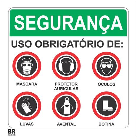 Menor preço em Placa Uso Obrigatório de Epis 20X20Cm Brcontroll - Br controll