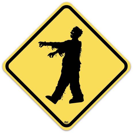 Placa Zumbi na Pista - 32 x 32cm - Yaay Menor preço em Placa Zumbi na Pista - 32 x 32cm - Yaay