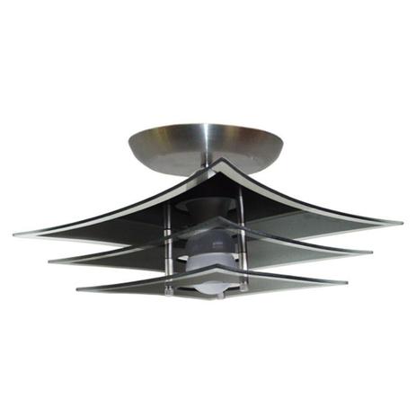 Plafon com 03 Vidros - Para 01 Lâmpada - Vidro Japonês Preto - Lustres amandini Menor preço em Plafon com 03 Vidros - Para 01 Lâmpada - Vidro Japonês Preto - Lustres amandini