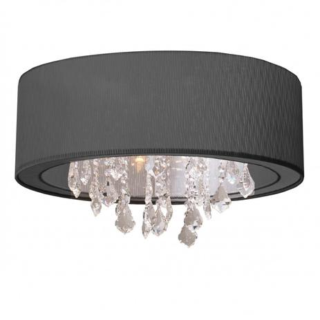 Plafon Cristal de Sobrepor Redondo 20cmx50cm Gabriela Tom Luz Iluminação Preto Menor preço em Plafon Cristal de Sobrepor Redondo 20cmx50cm Gabriela Tom Luz Iluminação Preto