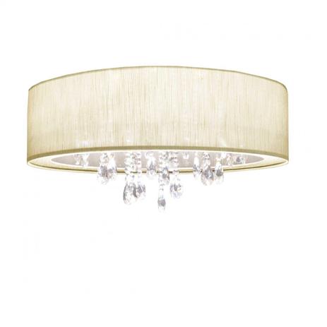 Plafon Cristal de Sobrepor Redondo 20cmx50cm Milano Tom Luz Iluminação Bege Menor preço em Plafon Cristal de Sobrepor Redondo 20cmx50cm Milano Tom Luz Iluminação Bege