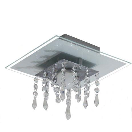 Plafon de Vidro com Cristal para 01 Lâmpada - Aceita Lâmpada de LED - Branco - Lustres amandini Menor preço em Plafon de Vidro com Cristal para 01 Lâmpada - Aceita Lâmpada de LED - Branco - Lustres amandini