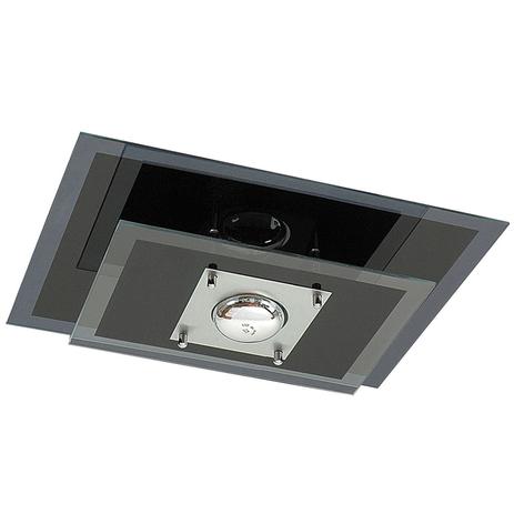 Plafon de Vidro Retangular 40cm x 30cm 135 Pantoja & Carmona Preto/Transparente/Preto Menor preço em Plafon de Vidro Retangular 40cm x 30cm 135 Pantoja & Carmona Preto/Transparente/Preto