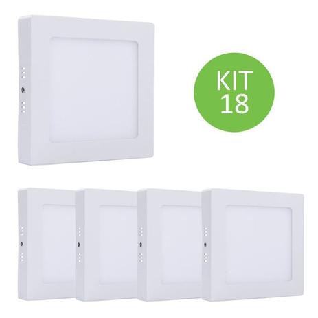 Plafon Led Sobrepor 18w Branco Neutro Quadrado Kit 18 - Ctb é boa?