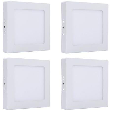 Plafon Led Sobrepor 18w Branco Quente Quadrado Kit 4 - Ctb Menor preço em Plafon Led Sobrepor 18w Branco Quente Quadrado Kit 4 - Ctb