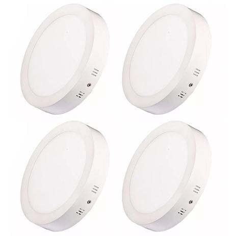 Plafon Led Sobrepor 18w Branco Quente Redondo Kit 4 - Ctb é boa?