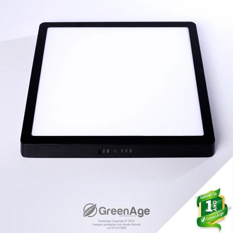 Plafon Led Sobrepor 25w Branco Frio Quadrado Preto Bivolt - Green Age Menor preço em Plafon Led Sobrepor 25w Branco Frio Quadrado Preto Bivolt - Green Age