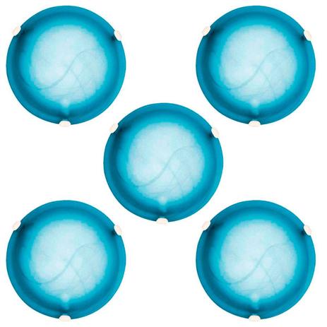 Plafon Murano Vidro 25cm 1 lampada E-27 Max 60w Cor Azul com Garra Branca 05 UNIDADES - Home line Menor preço em Plafon Murano Vidro 25cm 1 lampada E-27 Max 60w Cor Azul com Garra Branca 05 UNIDADES - Home line