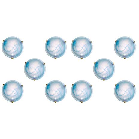 Plafon Murano Vidro 25cm 1 Lampada E-27 Max 60w Cor Azul Com Garra Dourada 10 Unidades - Home line Menor preço em Plafon Murano Vidro 25cm 1 Lampada E-27 Max 60w Cor Azul Com Garra Dourada 10 Unidades - Home line