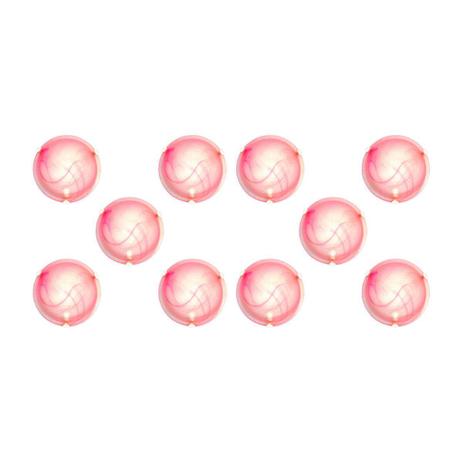 Plafon Murano Vidro 25cm 1 Lampada E-27 Max 60w Cor Rosa Com Garra Branca 10 Unidades - Home line Menor preço em Plafon Murano Vidro 25cm 1 Lampada E-27 Max 60w Cor Rosa Com Garra Branca 10 Unidades - Home line
