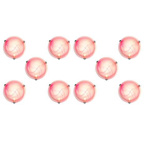 Plafon Murano Vidro 25cm 1 Lampada E-27 Max 60w Cor Rosa Com Garra Cromada 10 Unidades - Home line Menor preço em Plafon Murano Vidro 25cm 1 Lampada E-27 Max 60w Cor Rosa Com Garra Cromada 10 Unidades - Home line