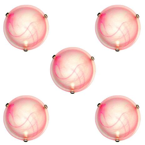 Plafon Murano Vidro 25cm 1 lampada E-27 Max 60w Cor Rosa com Garra Dourada 05 UNIDADES - Home line Menor preço em Plafon Murano Vidro 25cm 1 lampada E-27 Max 60w Cor Rosa com Garra Dourada 05 UNIDADES - Home line