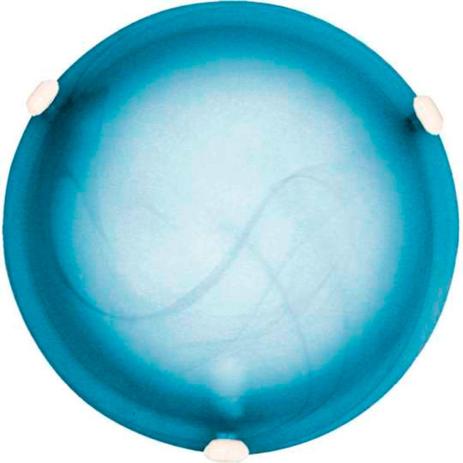 Plafon Murano Vidro 30cm 2 lampadas E-27 Max 60w Cor Azul com Garra Branca - Home line Menor preço em Plafon Murano Vidro 30cm 2 lampadas E-27 Max 60w Cor Azul com Garra Branca - Home line