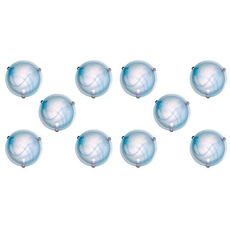 Plafon Murano Vidro 30cm 2 Lampadas E-27 Max 60w Cor Azul Com Garra Cromada 10 Unidades - Home line Menor preço em Plafon Murano Vidro 30cm 2 Lampadas E-27 Max 60w Cor Azul Com Garra Cromada 10 Unidades - Home line