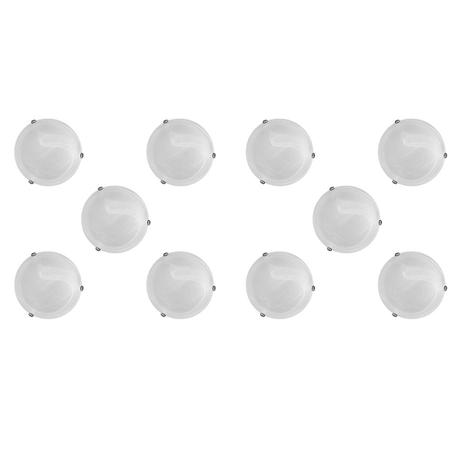 Plafon Murano Vidro 40cm 3 Lampadas E-27 Max 60w Cor Branco Com Garra Cromada 10 Unidades - Home line Menor preço em Plafon Murano Vidro 40cm 3 Lampadas E-27 Max 60w Cor Branco Com Garra Cromada 10 Unidades - Home line
