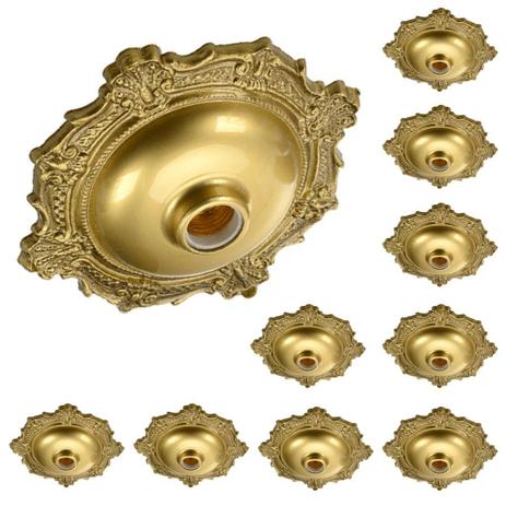Plafon Plafonier Floral 10 Pç Sobrepor soquete E27 Prata e Bronze - Pavilonis Menor preço em Plafon Plafonier Floral 10 Pç Sobrepor soquete E27 Prata e Bronze - Pavilonis