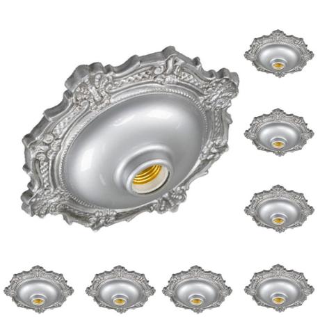 Plafon Plafonier Floral 8 Pç Sobrepor E27 Prata e Bronze - Pavilonis Menor preço em Plafon Plafonier Floral 8 Pç Sobrepor E27 Prata e Bronze - Pavilonis