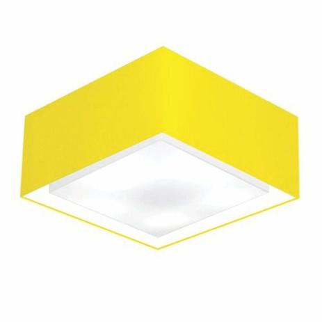 Plafon Quadrado Md-3040 Cupula Tecido Dupla 30/70x70cm Amarelo - Vivare iluminação Menor preço em Plafon Quadrado Md-3040 Cupula Tecido Dupla 30/70x70cm Amarelo - Vivare iluminação