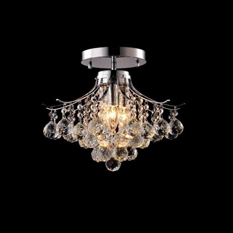 Plafon Sobrepor de Cristal Lora 34cmx40cm Bella Iluminação Transparente Menor preço em Plafon Sobrepor de Cristal Lora 34cmx40cm Bella Iluminação Transparente