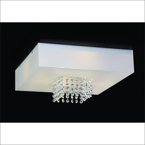 Plafon Sobrepor Quadrado 48x48cm Domenica Cristal e Acrílico Branco - Bella Italia Menor preço em Plafon Sobrepor Quadrado 48x48cm Domenica Cristal e Acrílico Branco - Bella Italia