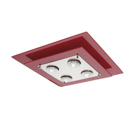 Plafon Sobrepor Quadrado Palladium 4 Lâmp E27 Vermelho - Attena iluminação Menor preço em Plafon Sobrepor Quadrado Palladium 4 Lâmp E27 Vermelho - Attena iluminação