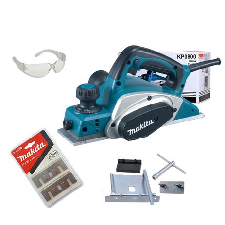 Plaina elétrica manual 3.1/4 620w Makita KP0800 82 mm + Acessórios Menor preço em Plaina elétrica manual 3.1/4 620w Makita KP0800 82 mm + Acessórios