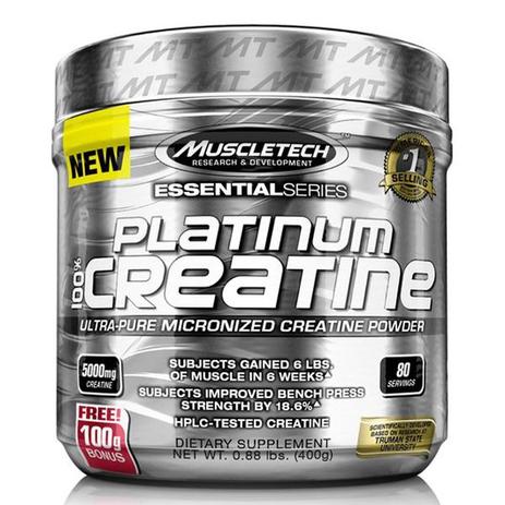 Platinum 100 Creatina Micronizada 400g - Muscletech Menor preço em Platinum 100 Creatina Micronizada 400g - Muscletech