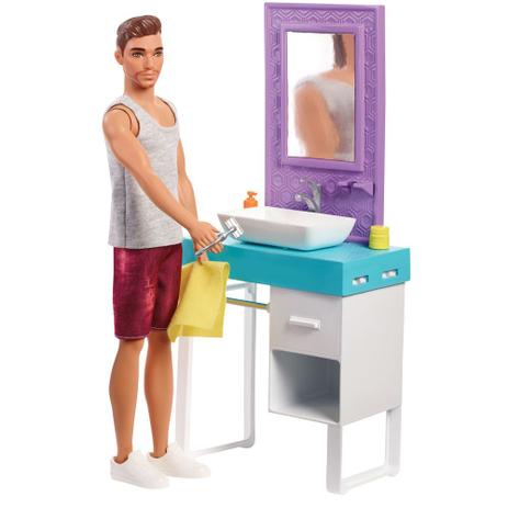 Playset e Boneco Ken - Móveis e Acessórios Temáticos - Banheiro - Barbie - Mattel Menor preço em Playset e Boneco Ken - Móveis e Acessórios Temáticos - Banheiro - Barbie - Mattel