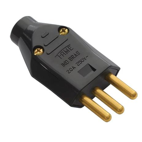 Plug de Sobrepor 2P+T 20A Macho Preto Fame Menor preço em Plug de Sobrepor 2P+T 20A Macho Preto Fame