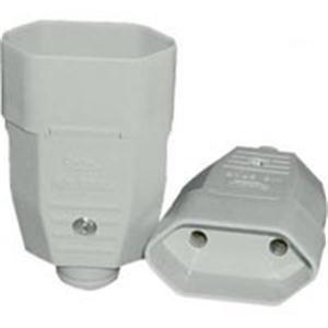 Plug Pino Fêmea 2P 10A - Cinza - Voltim Menor preço em Plug Pino Fêmea 2P 10A - Cinza - Voltim