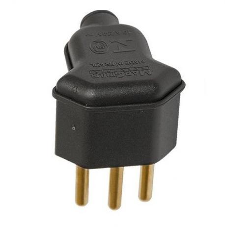 Plugue 2P+T 10A 90 Preto PLD6-3 13085 - MARGIRIUS Menor preço em Plugue 2P+T 10A 90 Preto PLD6-3 13085 - MARGIRIUS