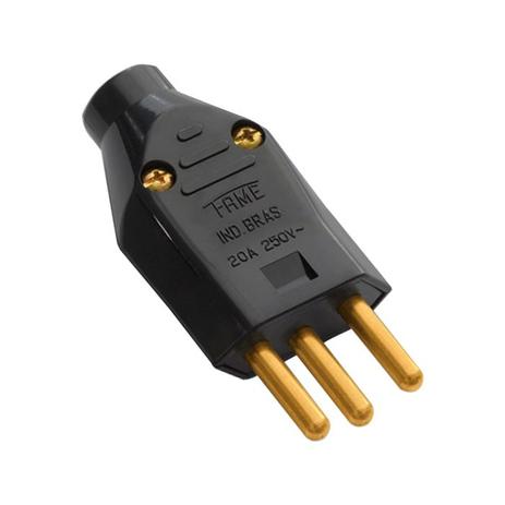 Plugue 2P+ T Junção Macho 20A/250V - Fame Menor preço em Plugue 2P+ T Junção Macho 20A/250V - Fame