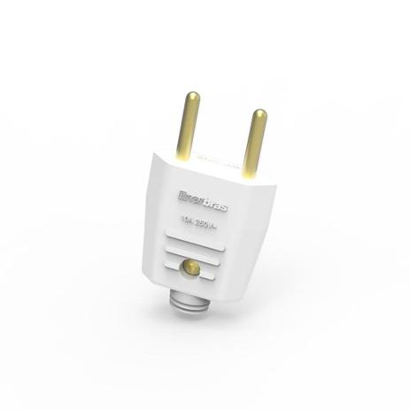 Plugue macho 2 polos 10a branco - Enerbras Menor preço em Plugue macho 2 polos 10a branco - Enerbras