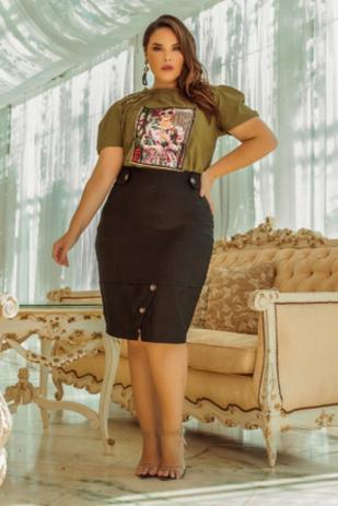 saias pretas plus size