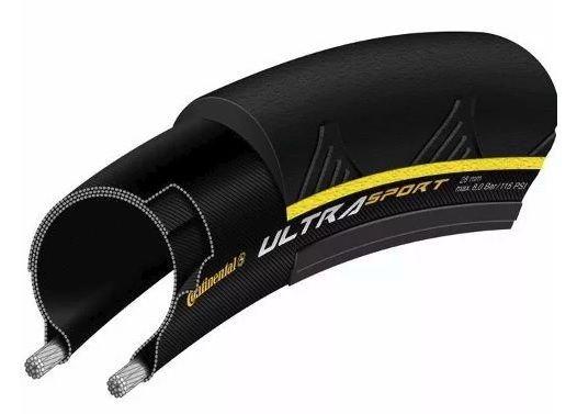 Pneu 700x23 continental ultra sport ii preto e amarelo dobravel Menor preço em Pneu 700x23 continental ultra sport ii preto e amarelo dobravel