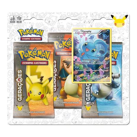 Pokémon TCG: Triple Pack Gerações - Manaphy - Pokémon company Menor preço em Pokémon TCG: Triple Pack Gerações - Manaphy - Pokémon company
