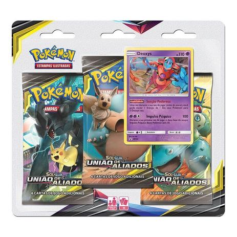Pokémon TCG: Triple Pack SM9 União de Aliados - Deoxys - Pokémon company Menor preço em Pokémon TCG: Triple Pack SM9 União de Aliados - Deoxys - Pokémon company