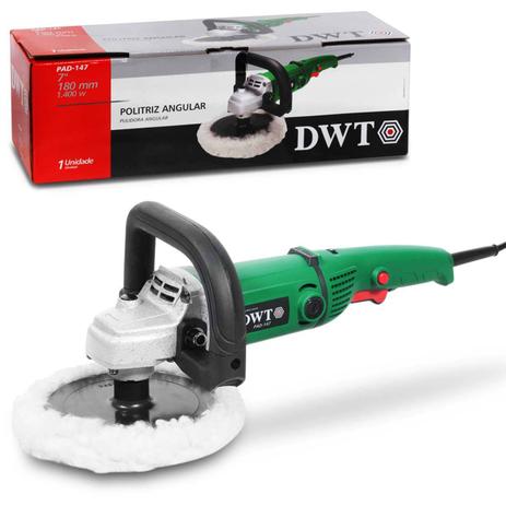 Politriz Angular DWT PAD-147 7 Polegadas 1400W 220V Empunhadura Auxiliar de Arco Verde Menor preço em Politriz Angular DWT PAD-147 7 Polegadas 1400W 220V Empunhadura Auxiliar de Arco Verde