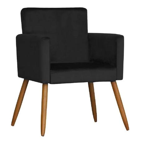 Poltrona Cadeira Decorativa Nina Suede Preto p/ Escritório Sala de Estar Recepção Quarto Pés Palito - A Z Decor Menor preço em Poltrona Cadeira Decorativa Nina Suede Preto p/ Escritório Sala de Estar Recepção Quarto Pés Palito - A Z Decor