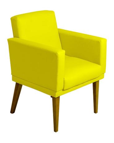 Poltrona Cadeira Decorativa Para Clinica Sala Quarto Nina Glamour - Sued Amarelo - Di menezes decor é boa?