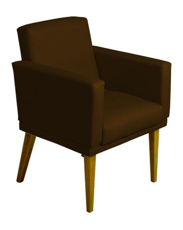 Poltrona Cadeira Decorativa Para Clinica Sala Quarto Nina Glamour - Sued Marrom - Di menezes decor é boa?