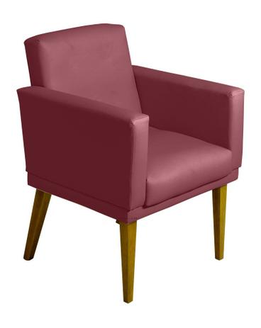 Poltrona Cadeira Decorativa Para Clinica Sala Quarto Nina Glamour - Sued Rose - Di menezes decor é boa?