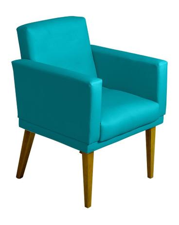 Poltrona Cadeira Decorativa Para Clinica Sala Quarto Nina Glamour - Sued Turquesa - Di menezes decor é boa?