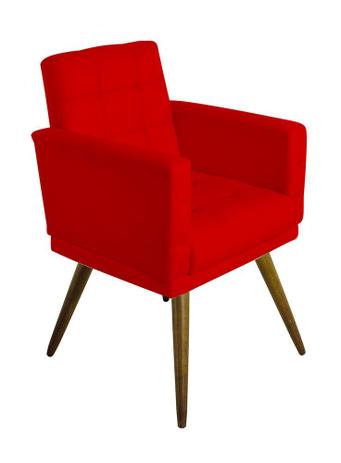 Poltrona Cadeira Decorativa Para Sala Quarto Decoração Lorena - Sued Vermelho - Di menezes decor Menor preço em Poltrona Cadeira Decorativa Para Sala Quarto Decoração Lorena - Sued Vermelho - Di menezes decor